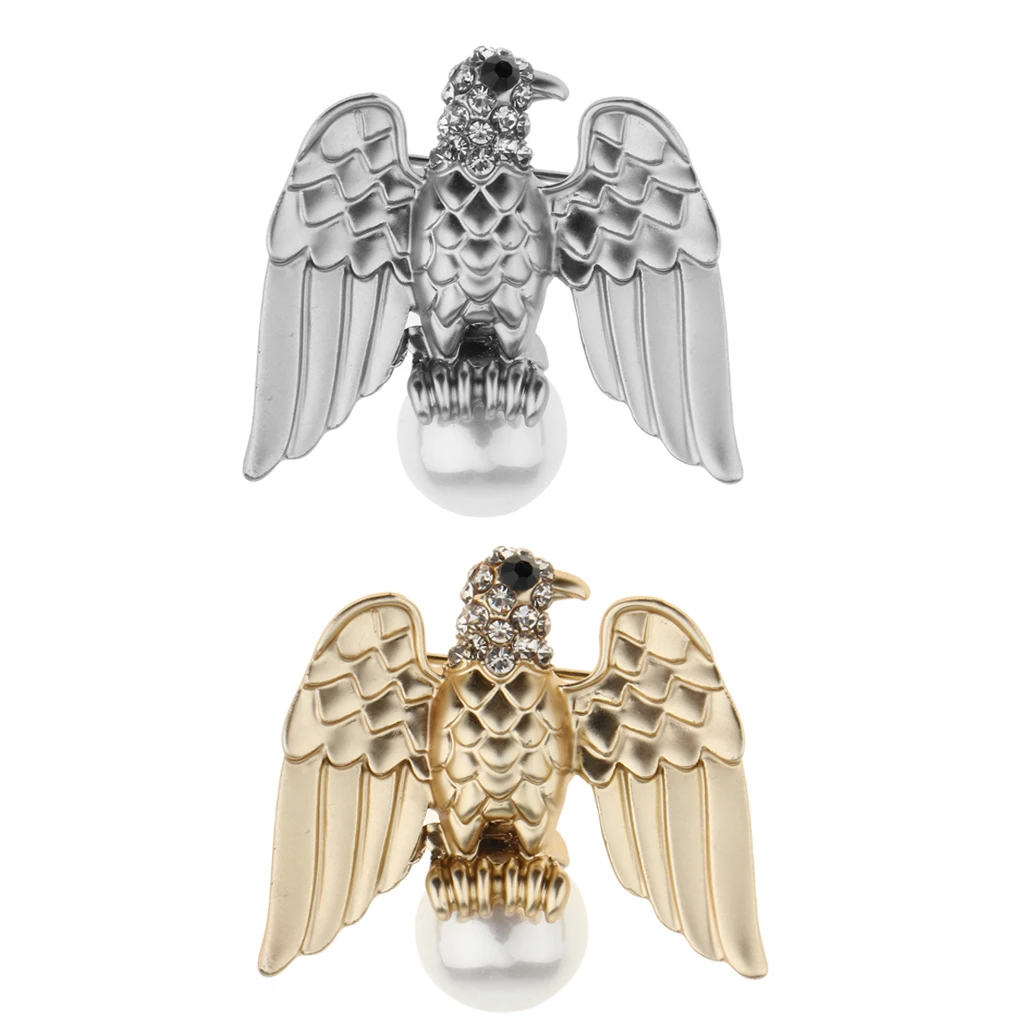 Eagle Brooch Pearl Rhinestones Birds Brooch Pin Suit Accessory Jewelry