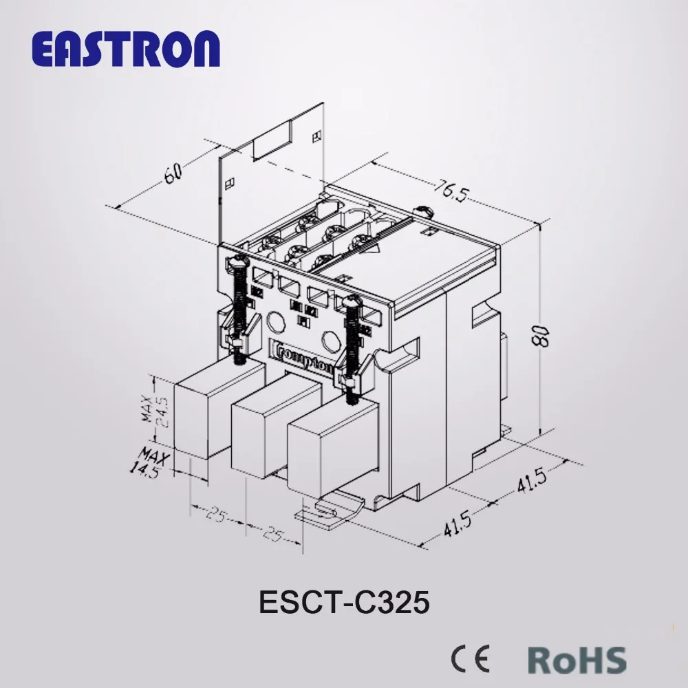 ESCT-C325 60-200A вход и 5A 0 utput серии Сплошной сердечник трансформатор тока