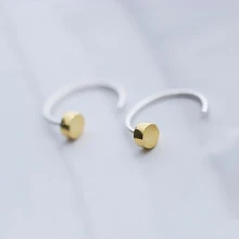 925 пробы серебряный золотой цвет цилиндрический ушной крючок для женщин девушек минималистичные модные корейские серьги-гвоздики женские S925 ювелирные изделия