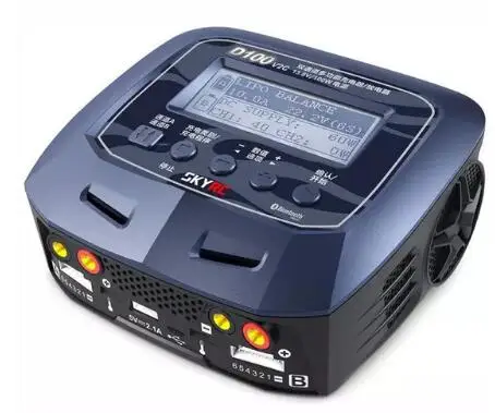 

Skyrc D100 V2C Charger Twin-Channel AC/DC LiPo 1-6s 2x100W Dual with Bluetooth Balance Charger Discharge for Lipo Li-ion Battery