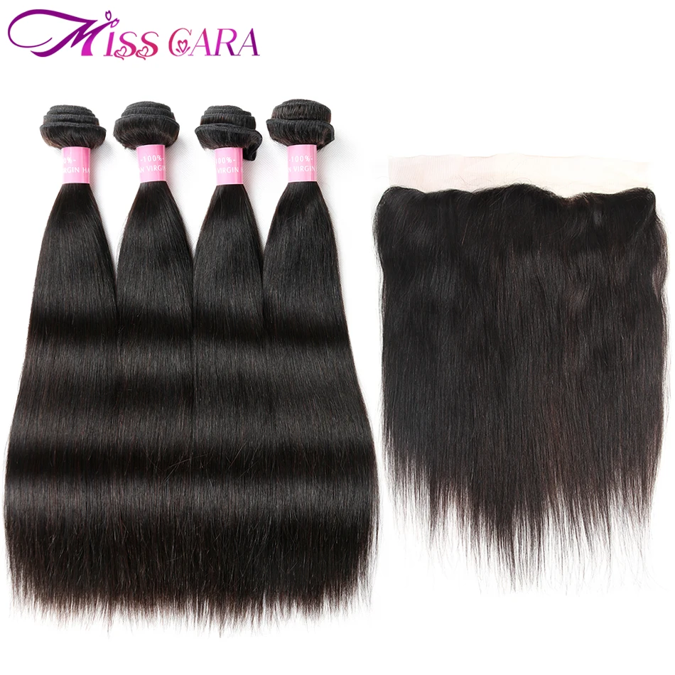 Peruvian Straight Hair Bundles With Frontal Miss Cara 100% Remy Human Hair 2/3/4 Bundles With Closure 13*4 Frontal With Bundles Peruvian Straight Hair Bundles With Frontal Miss Cara 100% Remy Human Hair 2/3/4 Bundles With Closure 13*4 Frontal With Bundles