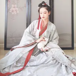 Новый Hanfu платья в китайском стиле народный костюм для танцев женская элегантная Китайская древняя и традиционная одежда DQL1059