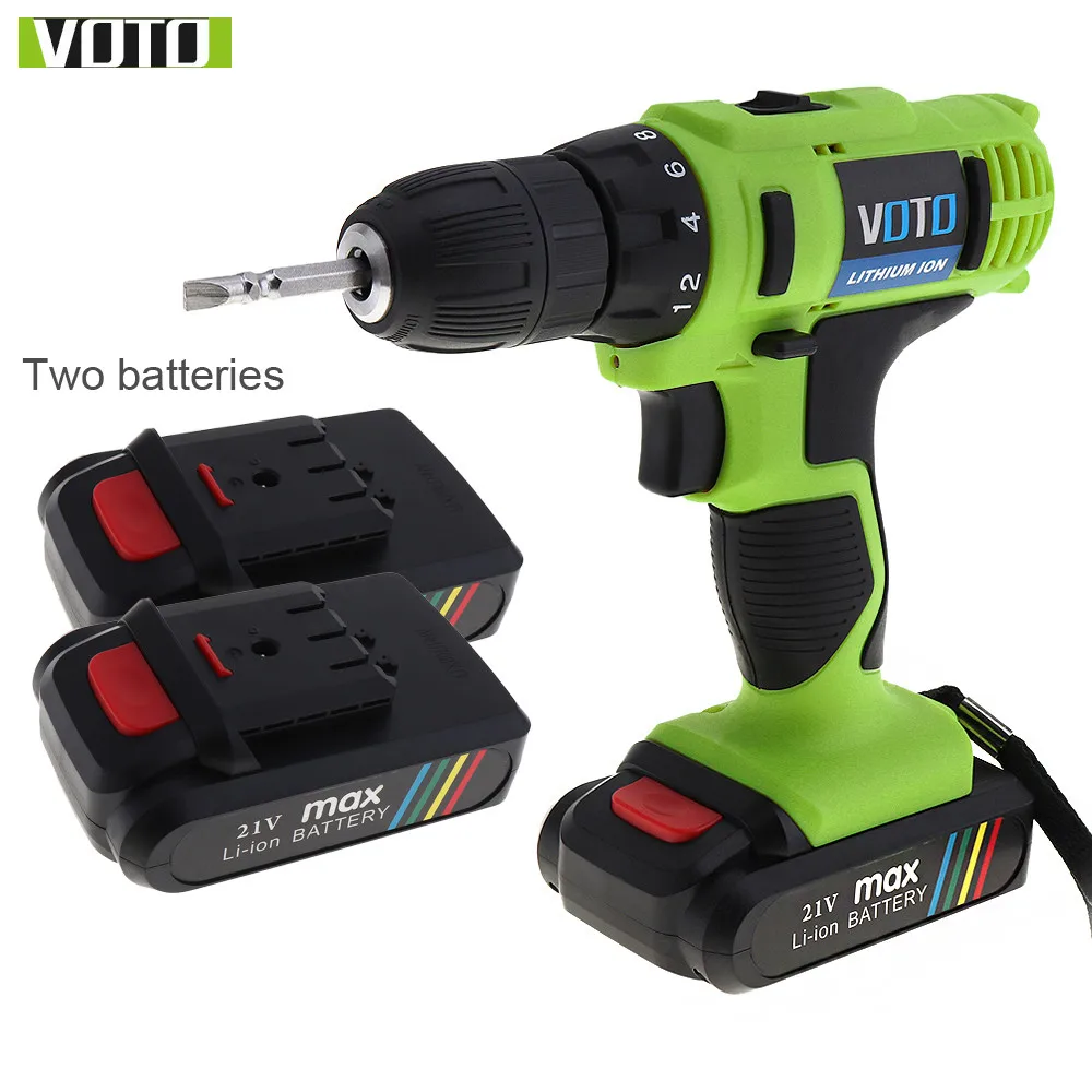 VOTO AC 100 240V 21V Cordless Electric Screwdriver Double Speed Lithium