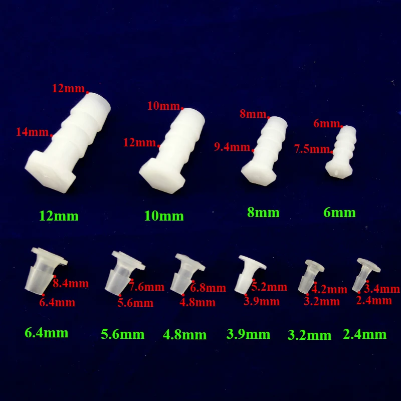 

Plastic Barb Fitting Plug For Hose ID 2.4 3.2 3.9 4.8 5.6 6.4 6 8 10 12 mm ID