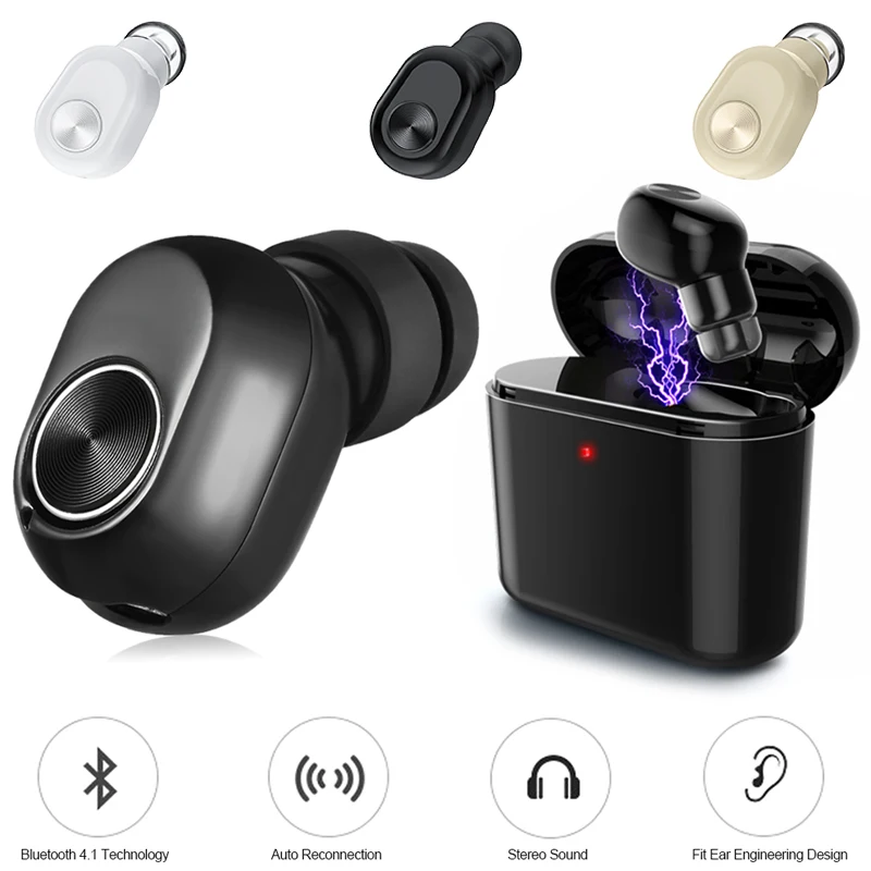 

TWS Mini Wireless Bluetooth Earphone Stereo Earbud Headset With Charging Box Mic For All Smart phone micro earpiece