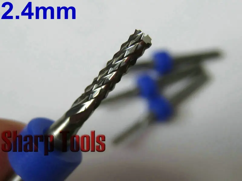

2.4mm - PCB Cutting Tools, Carbide Endmill for Precise Machining, Engraving CNC, Molds, Plastic, Cu, Steel, Free Shipping