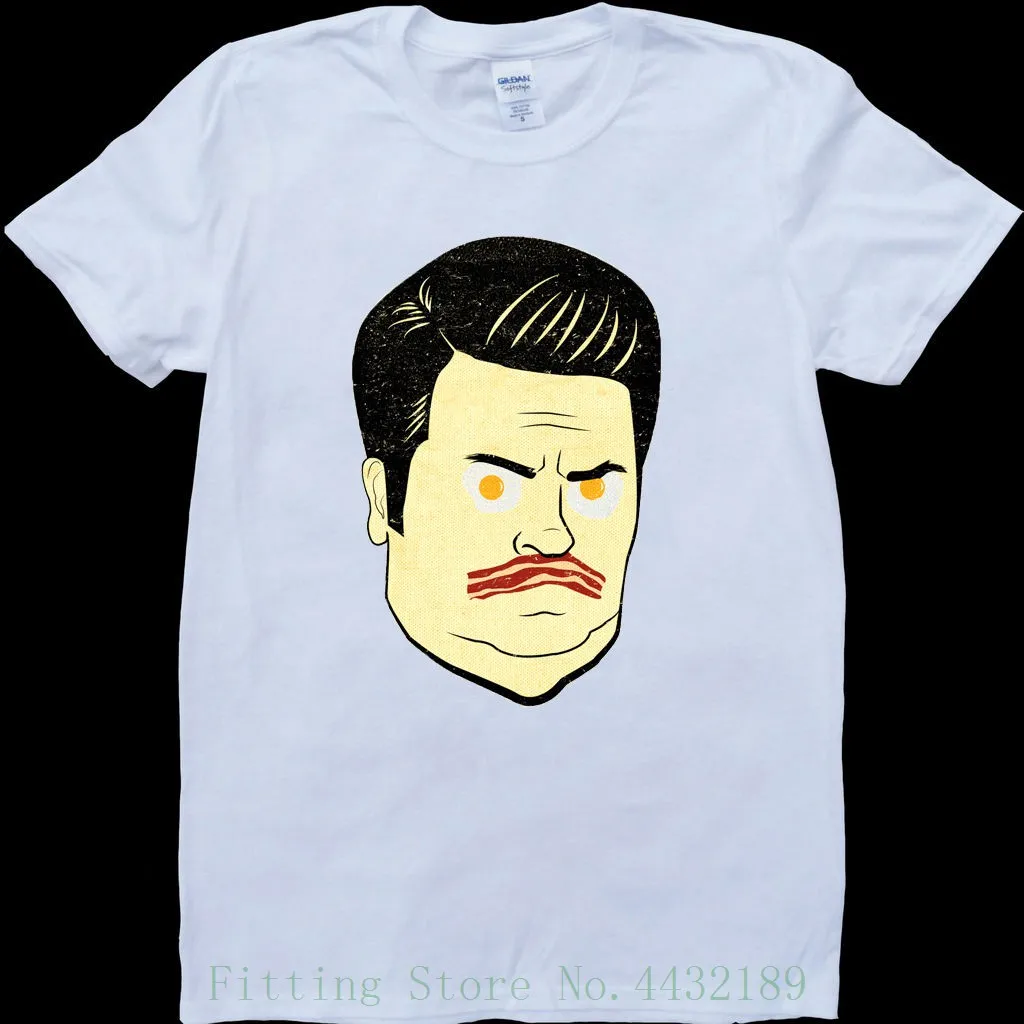buy Ron Swanson Eggs White , Custom Made T Shirt Hip Hop Novelty T Shirts Men #039;s Brand Clothing