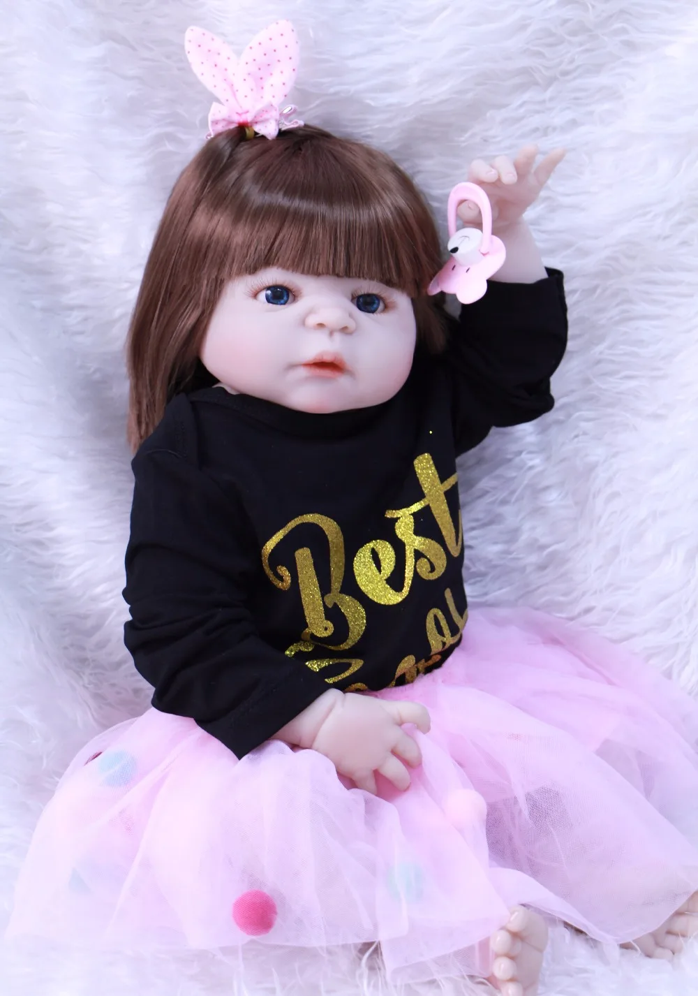 

57CM Full Body Soft Silicone Girls Reborn Baby Doll Bathe Toys Lifelike Princess Girl Dolls Bebe Real Reborn Boneca Menina doll