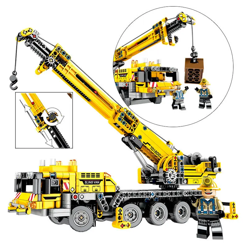 

665+PCS Newest Technic Blocks Engineering Lifting Crane Model Building Blocks Construction Brick Building Toys For children Gift