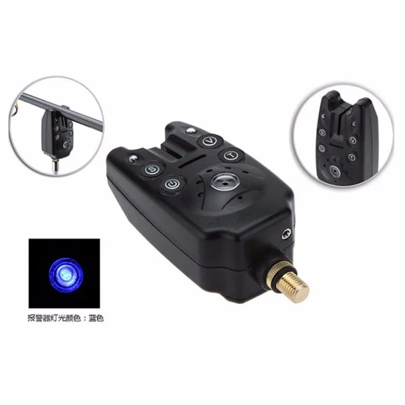 Alarme da Mordida de Peixe Equipamento de Pesca Volume do Tom de Alarme Sensibilidade ao Som Volume do Tom de Eletrônico Abs 2 Led Ajustável à Prova d' Água 9 Localizadores de peixe