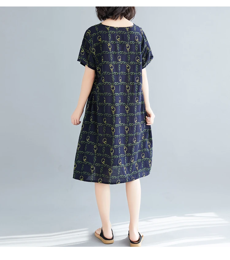 Summer Dresses Women 2019 Short Sleeve Casual Cotton Linen Women Dress Elegant Vintage Maxi Long Beach Dress Vestidos Mujer     3