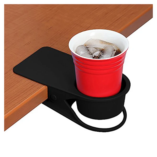 Домашний для офисного стола боковой огромный зажим для воды, напитков, соды, кофе, держатель для чашки, блюдца, зажим для питья, зажим-подставка для чашек - Цвет: Black