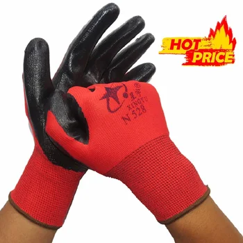 

Nitrile Black/Red Working Gloves Non-slip Wear-resistant Anti-corrosion Soft Latex Mechanical Workshop Protective Gloves 1pair