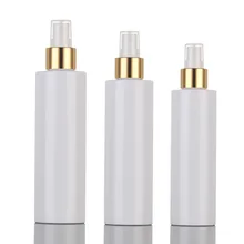 12ps 100ml Plastic Spray Bottle for Alcohol Vinegar With Gold Sprayer Cylinder Bottle, White With Fine Mist Sprayer And Over cap