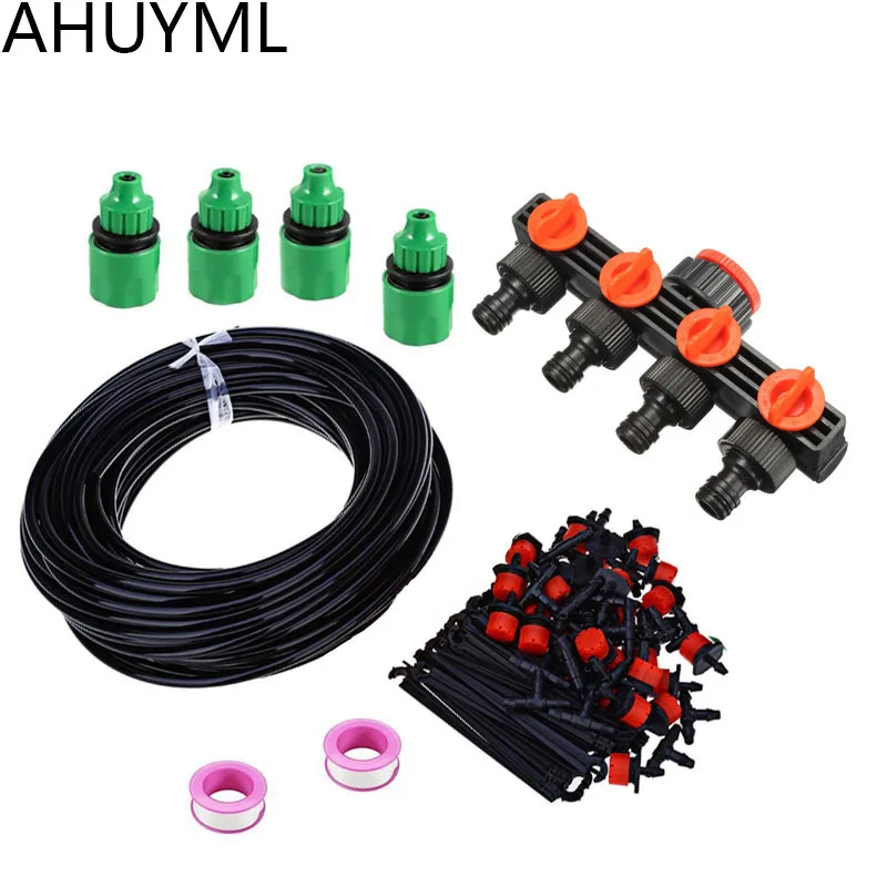 

20M/25M/30M Garden DIY Mini Drip System 4pcs Interface Plant Automatic Watering Garden Hose Set Dripper Watering Irrigation Set