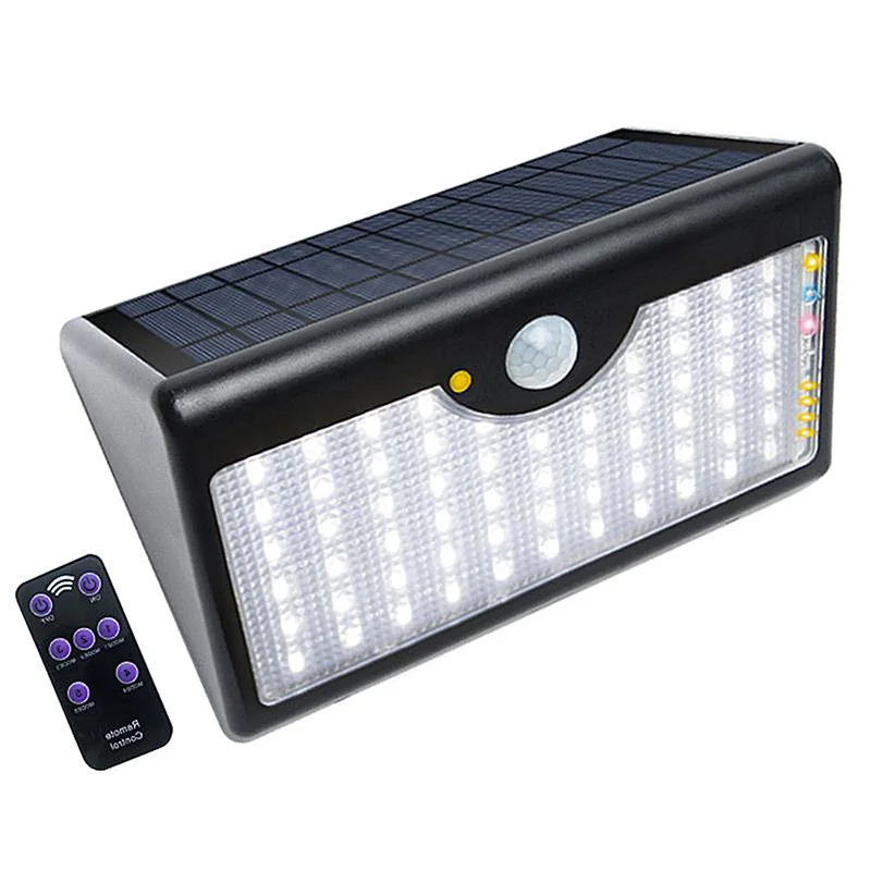 

60 LED 5 Modes LED Wall Light Outdoor Street Lighting Solar Lamps Remote Control Infrared PIR Waterproof Light