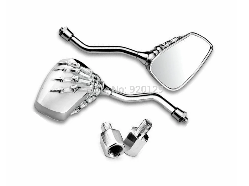 

Motorcycle chrome Skull Skeleton rearview Mirror for Kawasaki ER-6N Z750 KLX Versys VN Vulcan Cruiser Custom