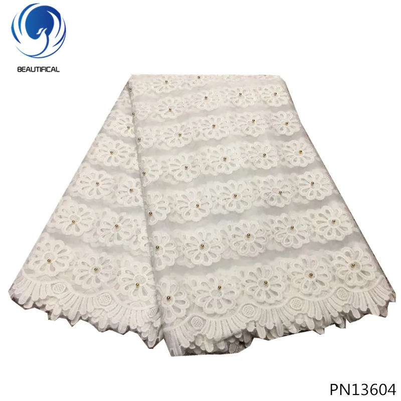

BEAUTIFICAL white french lace fabric 2019 gold besds african lace fabric high quality nigerian mesh lace fabric for lady PN136