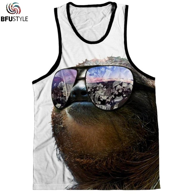 Мужская майка без рукавов Swag Sloth летняя с 3D принтом для мальчиков одежда