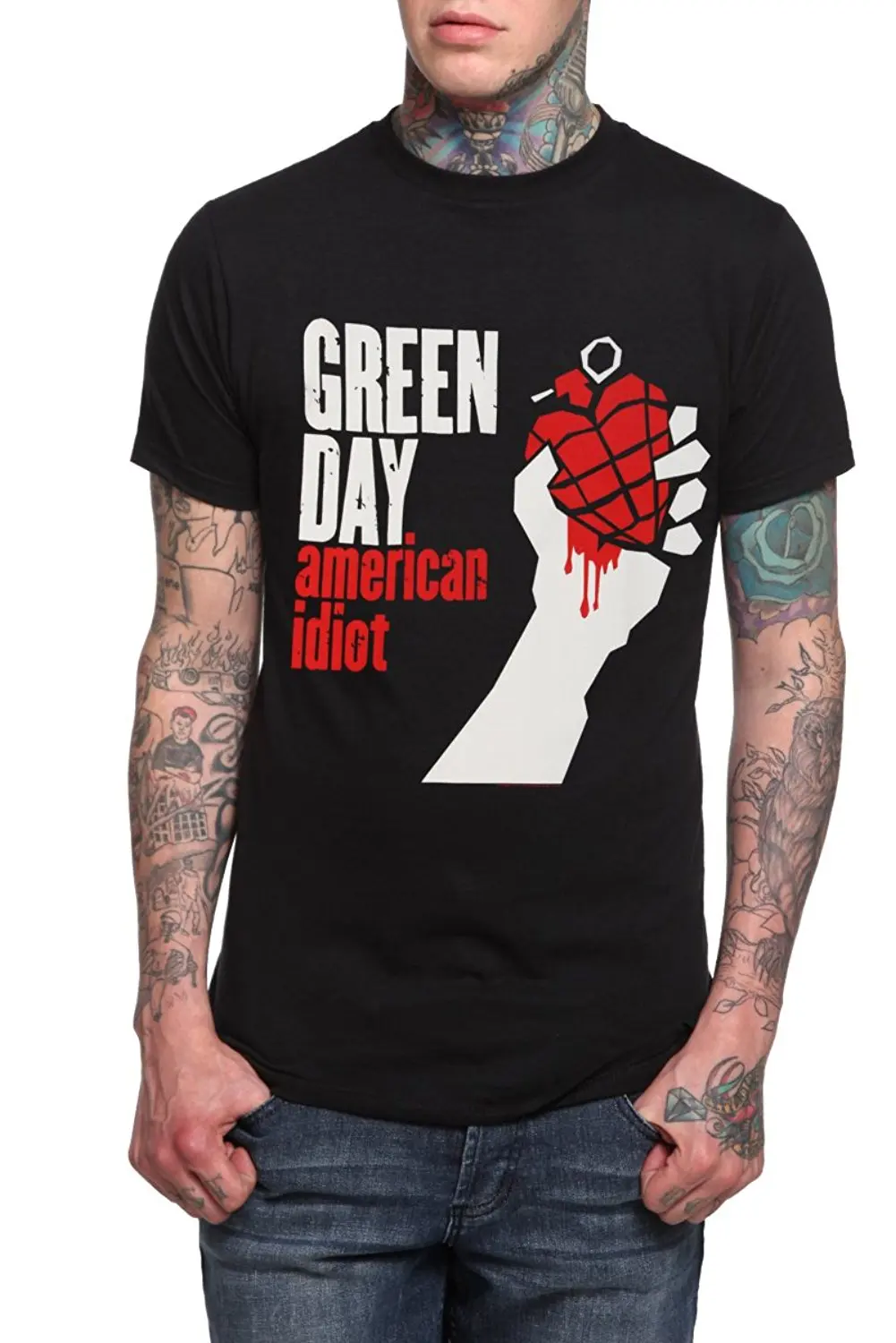 Fashion Men's T Shirt men Summer T shirt Green Day Idiot T Shirt