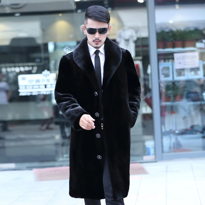 Осень зима 2020 облегающее Мужское пальто из меха норки|homens jaqueta de couro|jaqueta couromink fur coat
