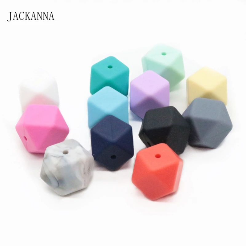 

Baby Teether Octagon Silicone Beads Chew Beads Chewable Baby Rattle Nursing Necklace Pendant Silicone Teething Accessories 10PCS