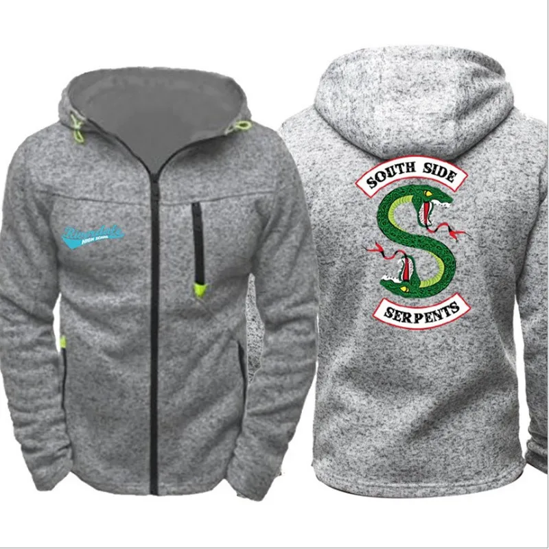 

2019 Unisex Riverdale Southside Serpents Spring Thicken Casual Hoodie Zipper Sweatshirt Jacket Coat Cosplay Costumes