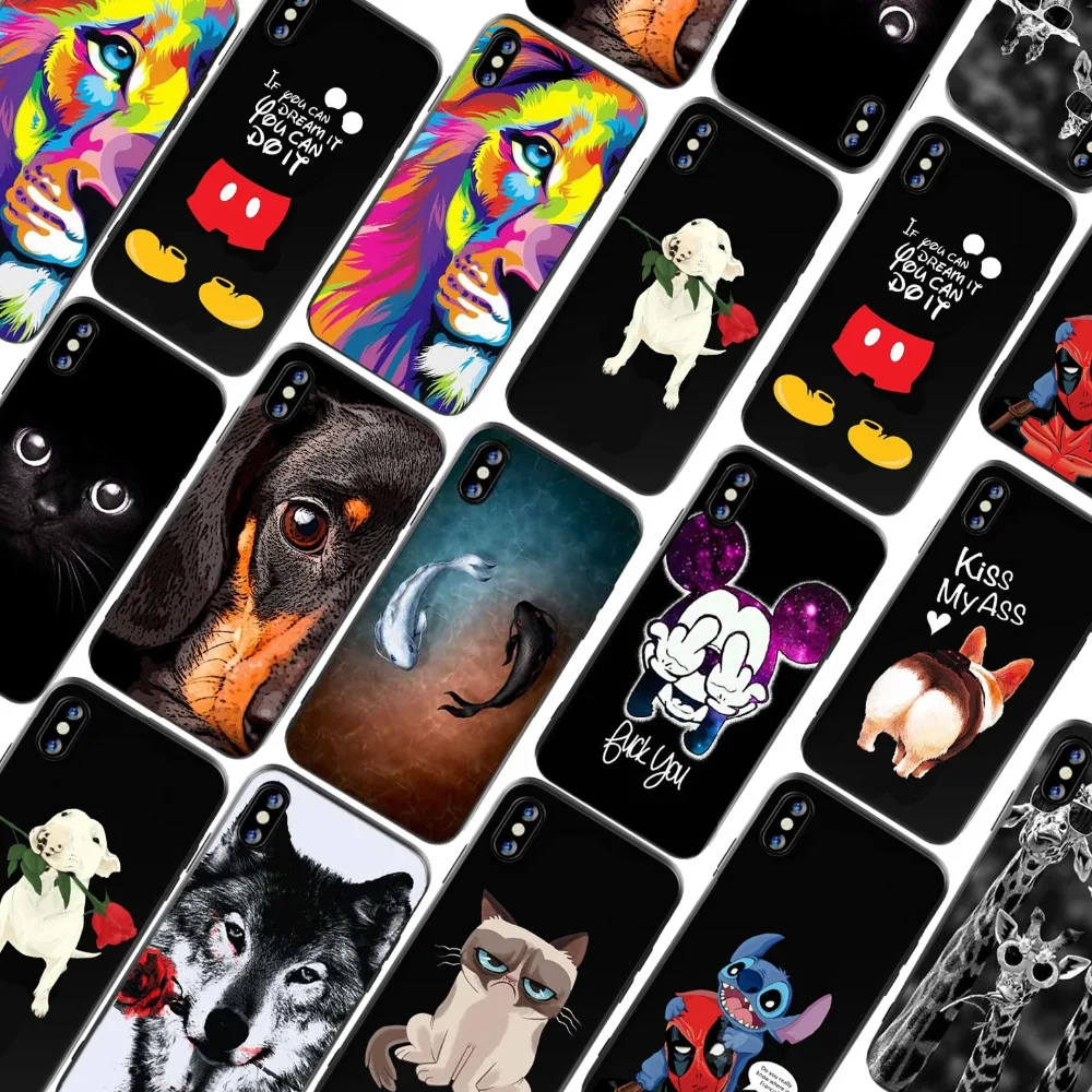 

Luxury Animal Cat Mickey mouse Soft TPU Silicone Cases for iPhone 5 S SE X Phone Case For iPhone 6s 6 7 8 Plus XS Max XR Coque