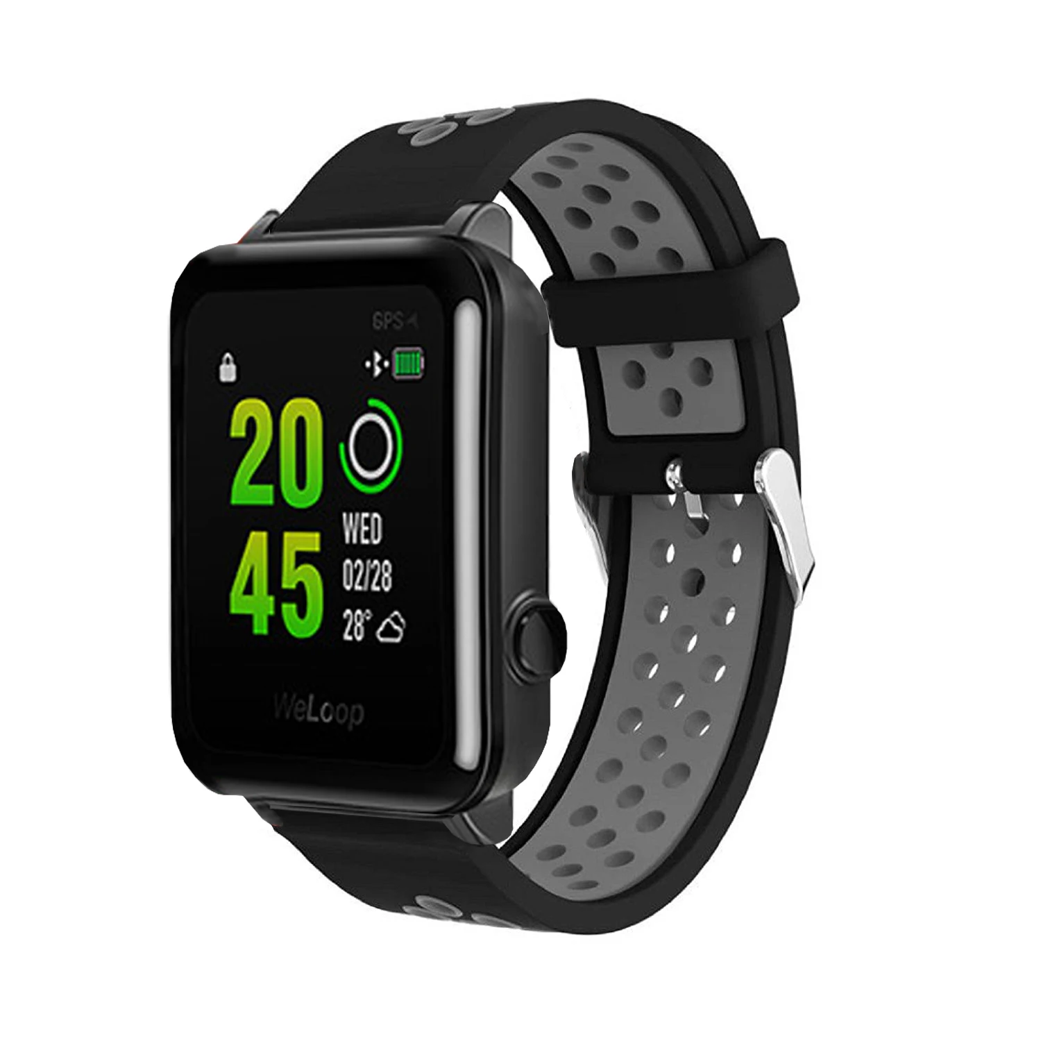 Спортивный силиконовый ремешок для Xiaomi Huami Amazfit Bip BIT PACE Lite, Молодежные умные часы с пряжкой, браслет 20 мм, сменный ремешок - Цвет: black gray