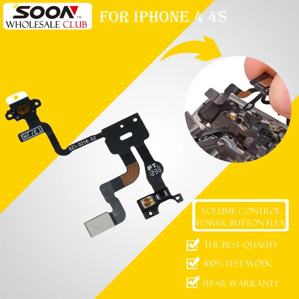 Original SOON For iPhone 4 4S Headphone Jack Audio Volume Control