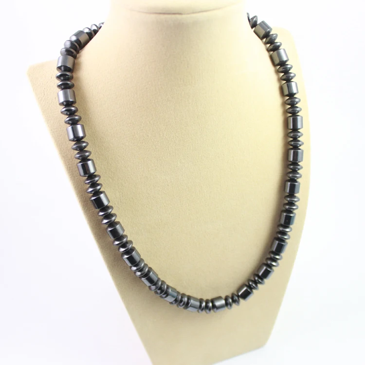 Magnetic Hematite Energy Power Necklace with Round Flat Beads Handmade for Men and Women Healing Jewelry