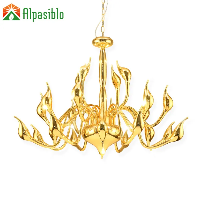 

Art deco decorate 18 Lights Swan Chandeliers and Pendants Living Room G4 Bulbs luxury Plate Chandelier lamp for nobleness Hotel