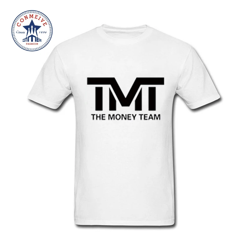 Новая популярная забавная футболка для мужчин TMT The Money Team, Хлопковая мужская футболка с принтом, летние мужские футболки с короткими рукавами, свободные буквы - Цвет: white