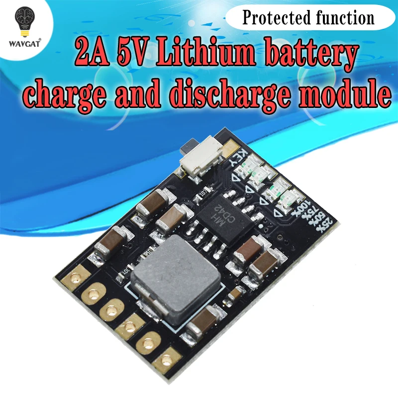 

WAVGAT DC 5V 2.1A Mobile Power Diy Board 4.2V Charge / Discharge(boost) battery protection indicator module 3.7V lithium 18650