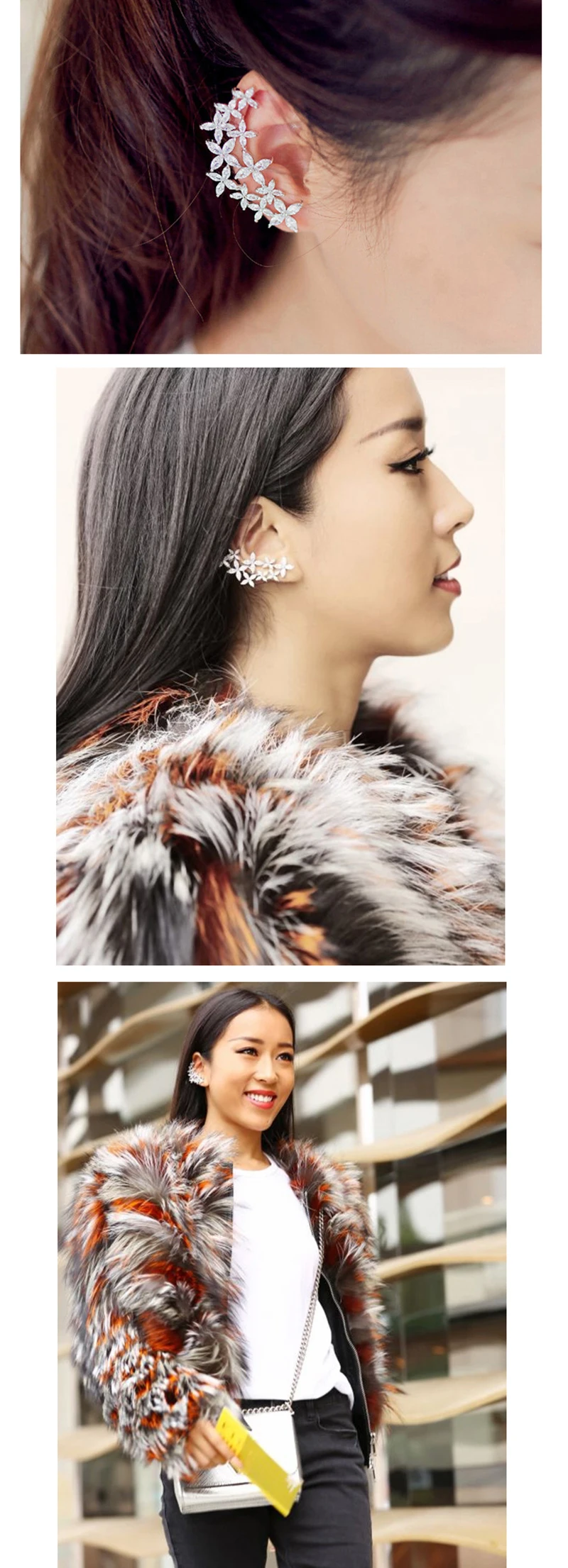 Мода Bijoux листовой Циркон яркие серьги-клипсы для женщин свадебный бренд Крылья Ангела набор серег ювелирные изделия AE012