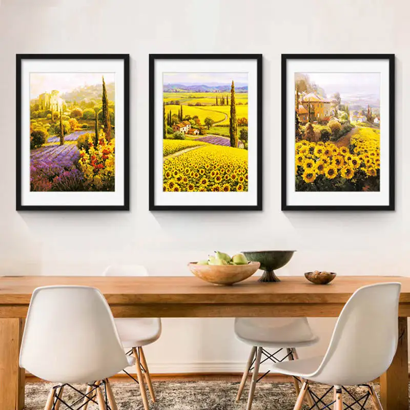 Sunflower-Field-Nordic-Art-Painting-Flower-Sea-Canvas-Wall-Picture-Pastoral-Mural-Drawing-Ornament-for-Home