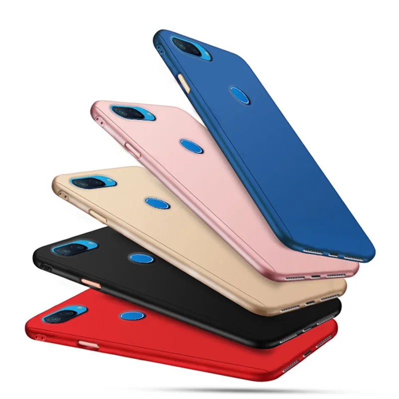 

360 Full Cover Case for Xiaomi Mi 8 Lite Case Phone Back Cover Funda with Tempered Glass Mi8 Lite