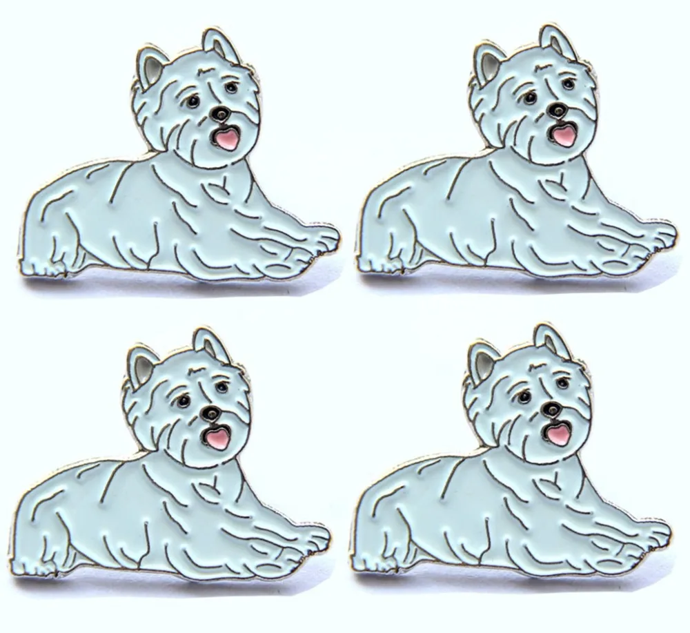 

LOTS 5pcs Westie Lapel Hat Cap Tie Pin Badge Animal Brooch West Highland White Terrier Dog Fans Gifts Jewelry 2.5 X 2 CM