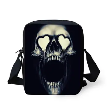 

Noisydesigns Skull printed Boys Girls Small School Bag Children Mini Book Bags Kids Christmas Gifts students messenger bag