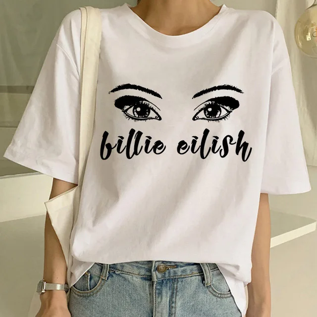 Уличная футболка в стиле хип-хоп Billie Eilish Harajuku, Повседневная футболка с круглым вырезом и короткими рукавами для мужчин и женщин, крутая футболка с графическим рисунком в стиле хипстер