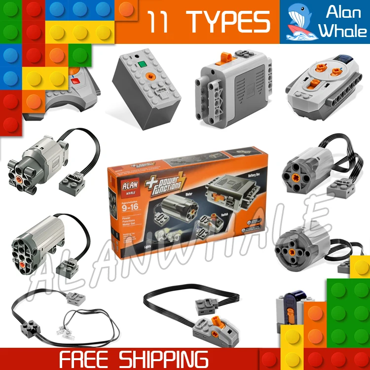 

11Types Techinic Power Functions Motorized MOC M L XL Servo Motor Battery Box Figure Building Blocks Toy Compatible With LegoING
