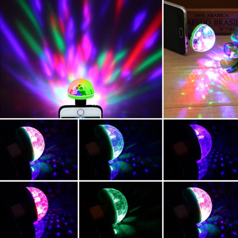 Party Gifts projector Mini Portable Mobile Phone LED USB Light Stage Disco Lights Family Reunion Magic Ball Light Party Decor