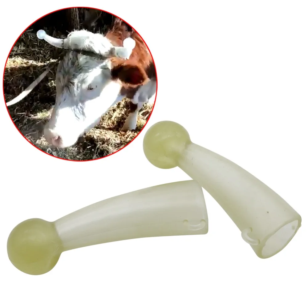 

1 Pair Calf Prevent Collision Tool Calf Horn Cover Anti Fighting Cow Cattle Angle Proof Top Cover Silicone Protect Cover