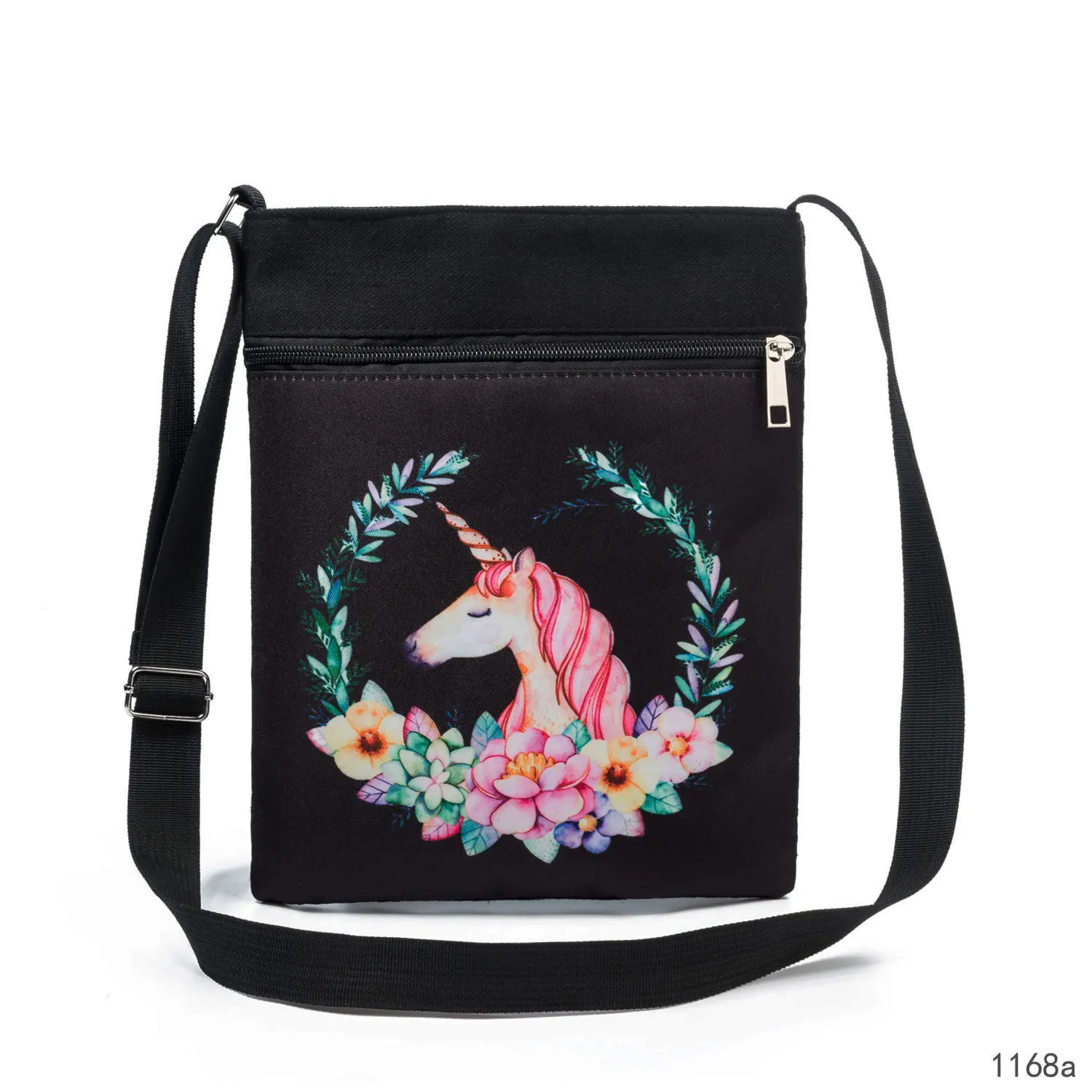 

Miyahouse Unicorn Printed Women Shoulder Bag Mini Travel Bag For Teenage Girls Double Zipper Design Ladies Messenger Bag