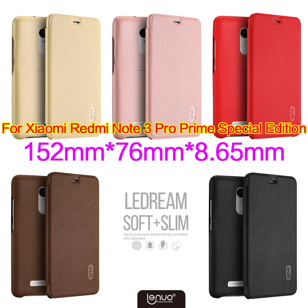 Case For Xiaomi Redmi Note 3 Pro Prime Special Edition 152MM Case Lenuo Ultra Thin Flip Cover Case Soft Leather Cell Phone Cases