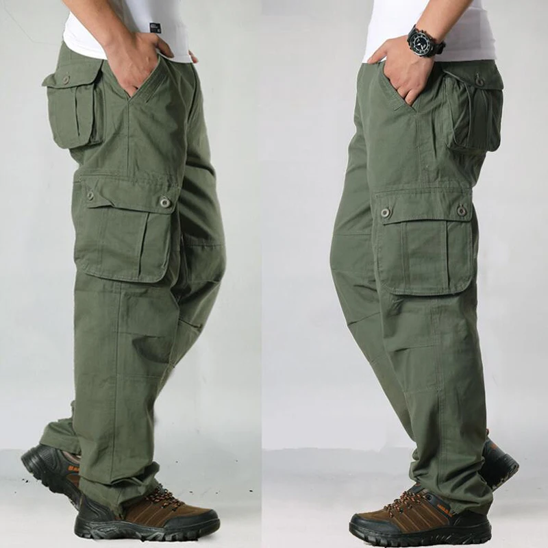 Cargo Pants Multi Pockets Military PU27 – iawear