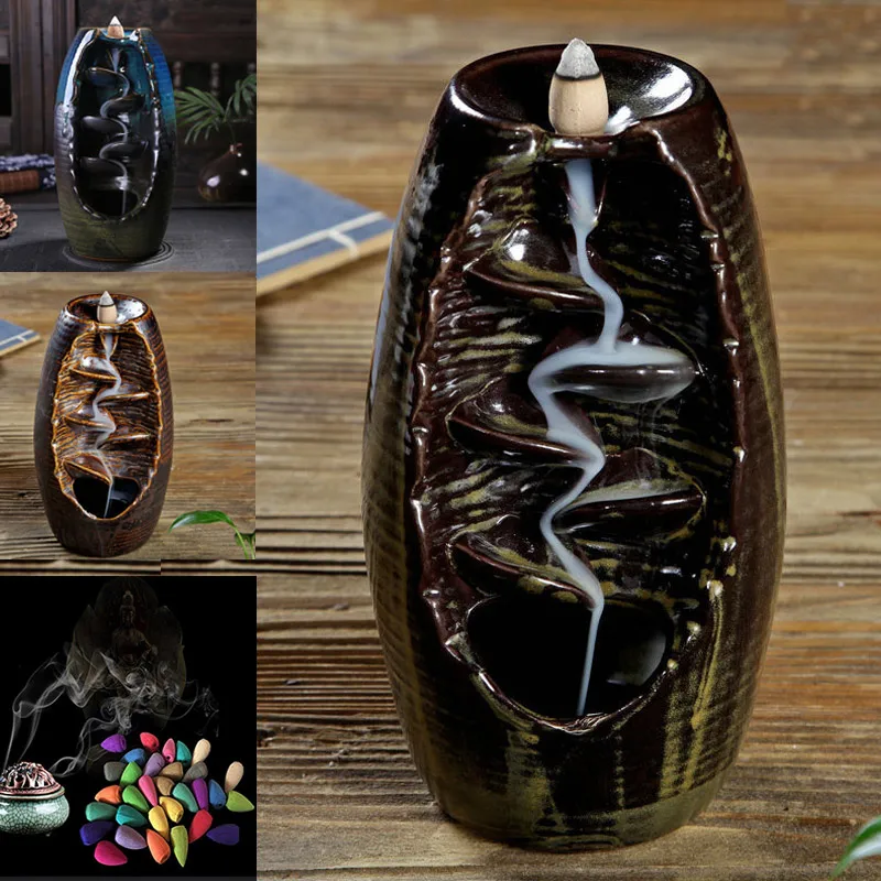 

1 Pcs Backflow Censer Smoking Flow Ceramic Incense Holder Craft for Home Office 2019ing