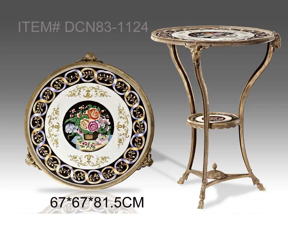 European Style Antique Porcelain Round Console Table Side Table Luxury