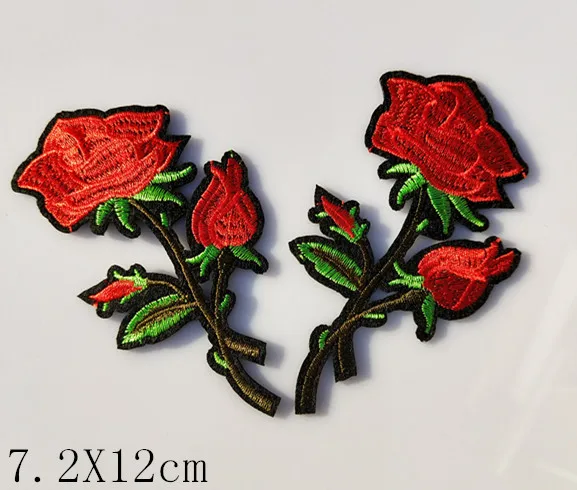 

cartoon rose flower hot melt adhesive applique embroidery patches DIY clothing accessory patch 1pcs sell free shipping