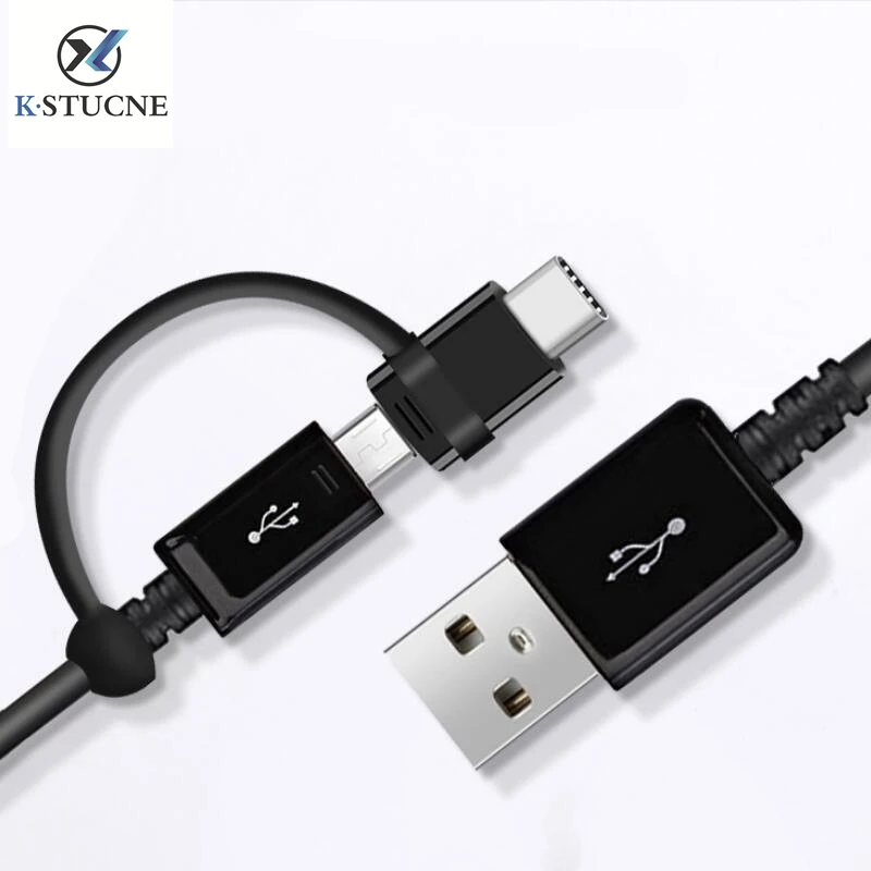 

For Samsung Micro Usb Cable 2 in 1 USB Type C Cable Galaxy S9 S6 S7 S8 Plus Note4 5 8 Quick Charger Charge Type C Cable Original